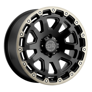 Black Rhino RAZORBACK Matte Black W/ Machined Dark Tint Lip 18x9 +12 6x139.7mm 112.1mm - WheelWiz