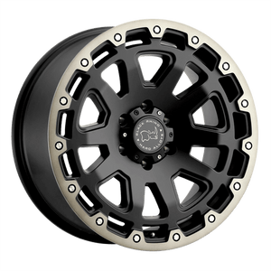 Black Rhino RAZORBACK Matte Black W/ Machined Dark Tint Lip 20x9 -12 6x139.7mm 112.1mm - WheelWiz