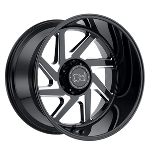 Black Rhino SWERVE Gloss Black W/ Double Milled Spokes 24x14 -76 6x139.7mm 112.1mm - WheelWiz