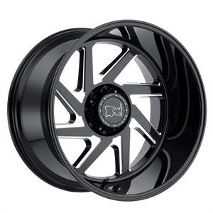 Black Rhino SWERVE Gloss Black W/ Double Milled Spokes 20x12 -44 8x180mm 125.1mm - WheelWiz