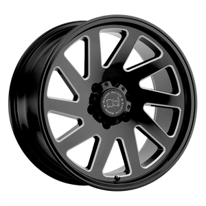 Black Rhino THRUST Gloss Black W/ Milled Spokes 17x9.5 +6 8x170mm 125.1mm - WheelWiz