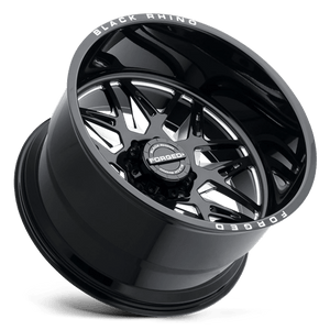 Black Rhino TWISTER Gloss Black W/ Milled Spokes Directional 24x14 -76 8x165.1mm 122.4mm - WheelWiz