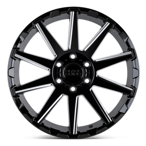 Black Rhino TYPHOON Gloss Black W/ Milled Spokes 18x9.5 +12 5x150mm 110.1mm - WheelWiz