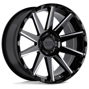 Black Rhino TYPHOON Gloss Black W/ Milled Spokes 20x9.5 +2 5x139.7mm 78.1mm - WheelWiz