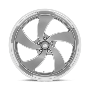 US MAG U133 DESPERADO Anthracite Milled Diam-cut Lip 24x10 +5 5x120.65mm 72.6mm - Wheelwiz