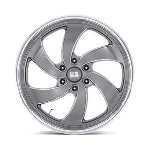 US MAG U133 DESPERADO Anthracite Milled Diam-cut Lip 22x10 +25 6x135mm 87.1mm