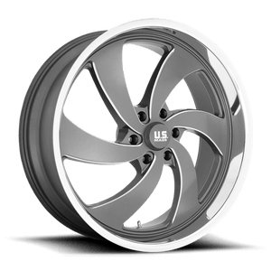 US MAG U133 DESPERADO Anthracite Milled Diam-cut Lip 24x10 +25 6x135mm 87.1mm - Wheelwiz