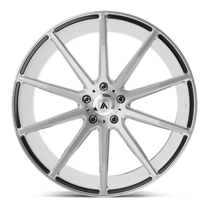 Asanti Black ABL-20 ARIES Brushed Silver 20x8.5 +38 Custom 72.6mm - WheelWiz