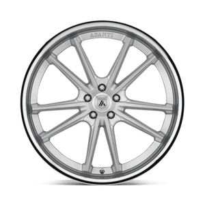 Asanti Black ABL-23 SIGMA Brushed Silver Chrome Lip 24x9 +15 Custom 72.6mm - WheelWiz