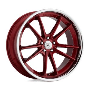 Asanti Black ABL-23 SIGMA Candy Red With Chrome Lip 22x9 +32 Custom 72.6mm - WheelWiz