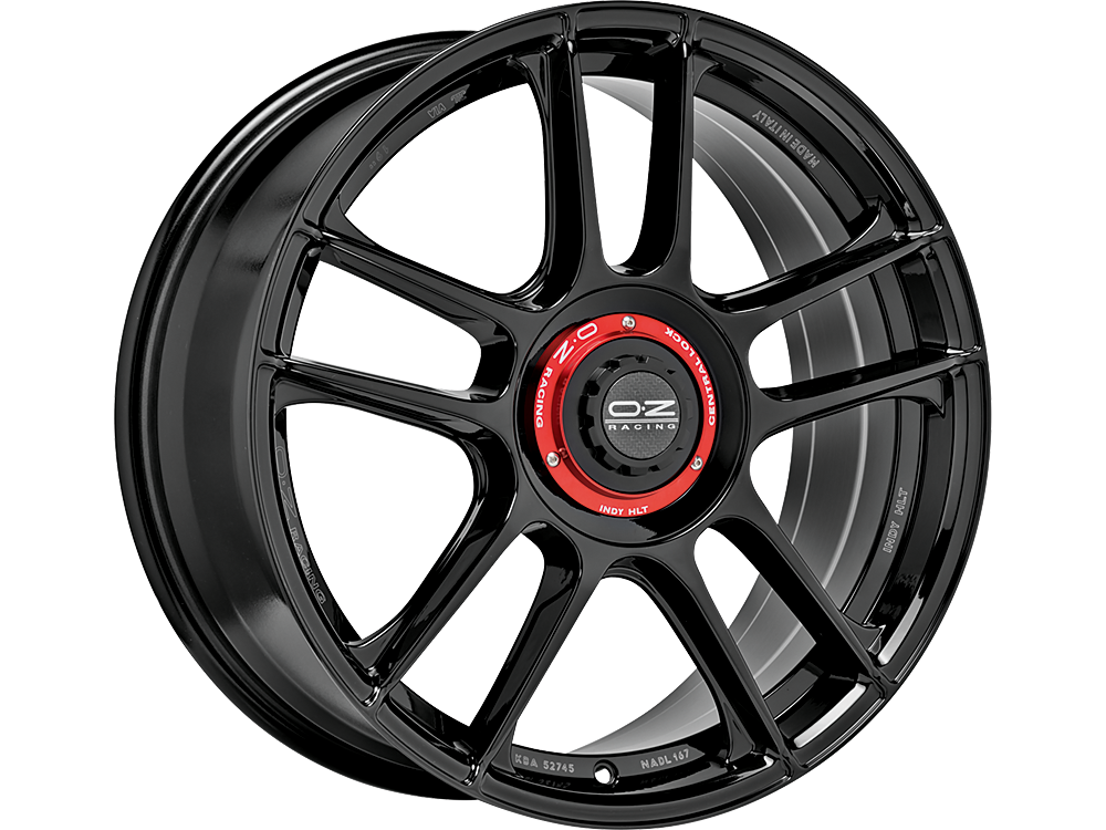 OZ INDY HLT 19x8.5 +38 5x112.00 Custom GLOSS BLACK - WheelWiz