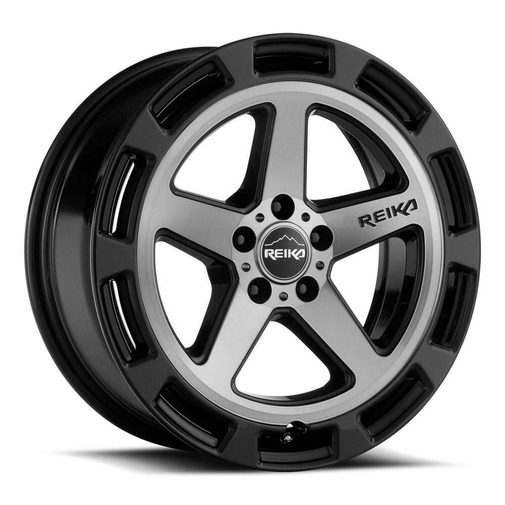 Reika R20 Gloss Black Machine Face 17x7 +15 5x100mm 65.1mm