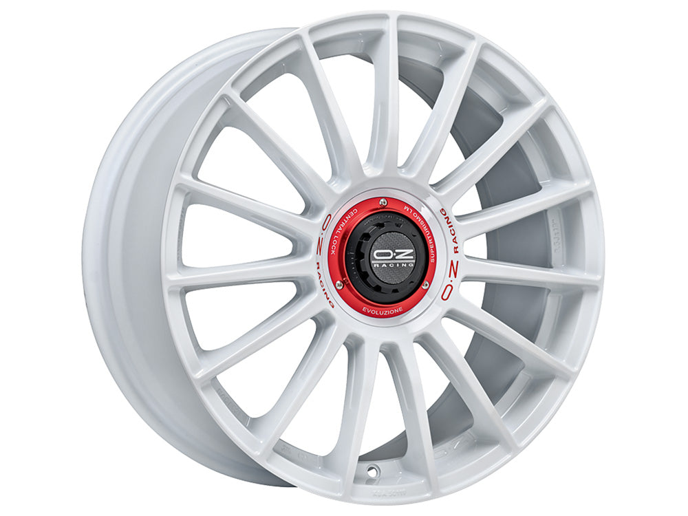 OZ Racing SUPERT EVOLUZ WRC RACE WHITE RED LETTERING 20x8.5 +45 5x112mm 79mm - Wheelwiz