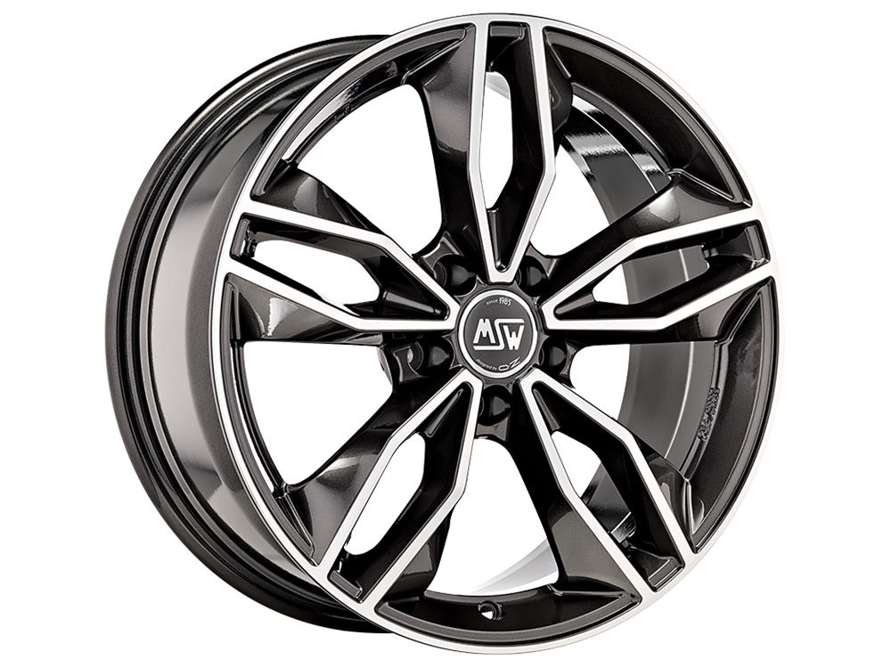 MSW 71 Gloss Dark Grey Full Polished 17x7.5 CUSTOM 5x105mm - WheelWiz