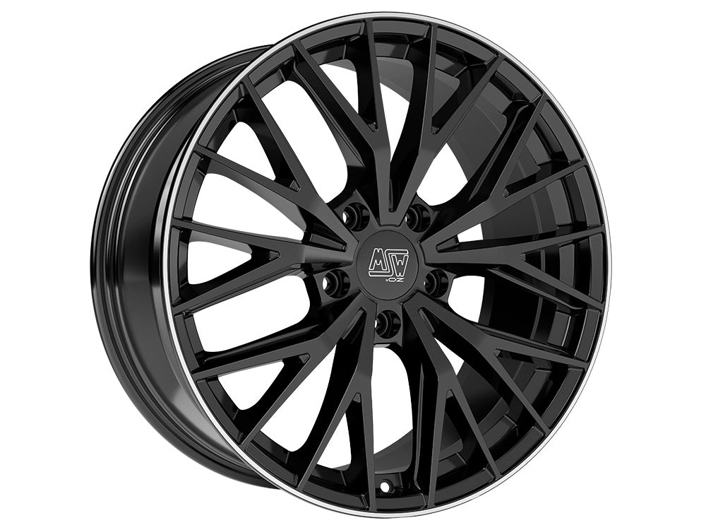 MSW 44 GLOSS BLACK+DIAMOND LIP 20x8.5 +35 5x114.3mm 73mm - Wheelwiz