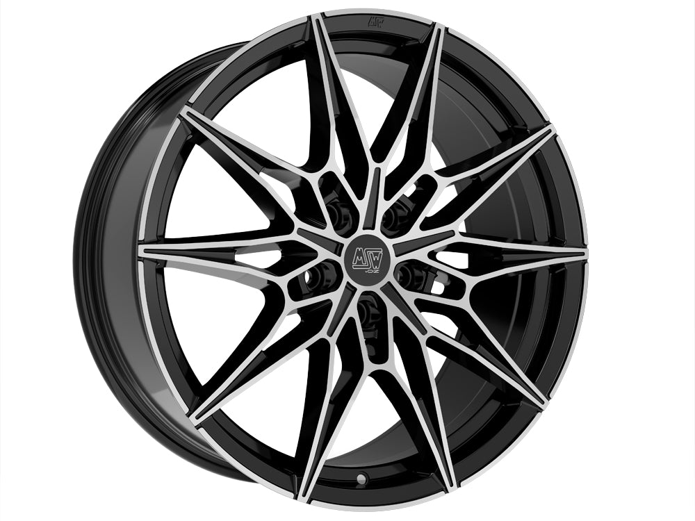 MSW 75 GLOSS BLACK FULL POLISHED 20x8 +35 5x112mm 73mm