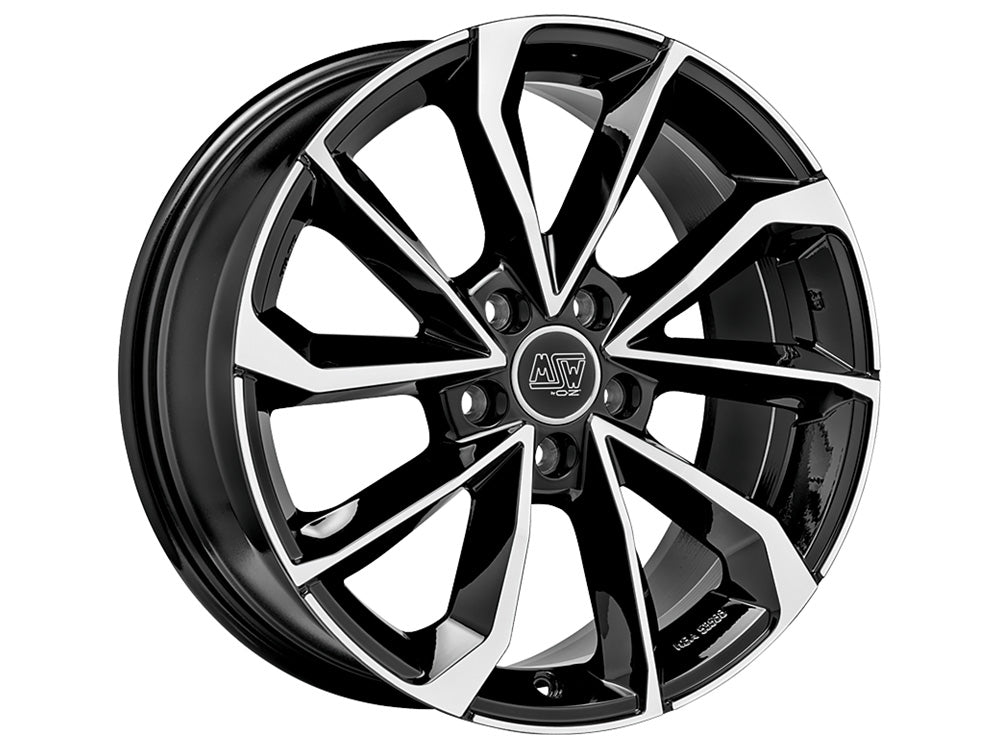 MSW 42 GLOSS BLACK FULL POLISHED 17x7.5 +40 5x114.3mm 73mm - Wheelwiz