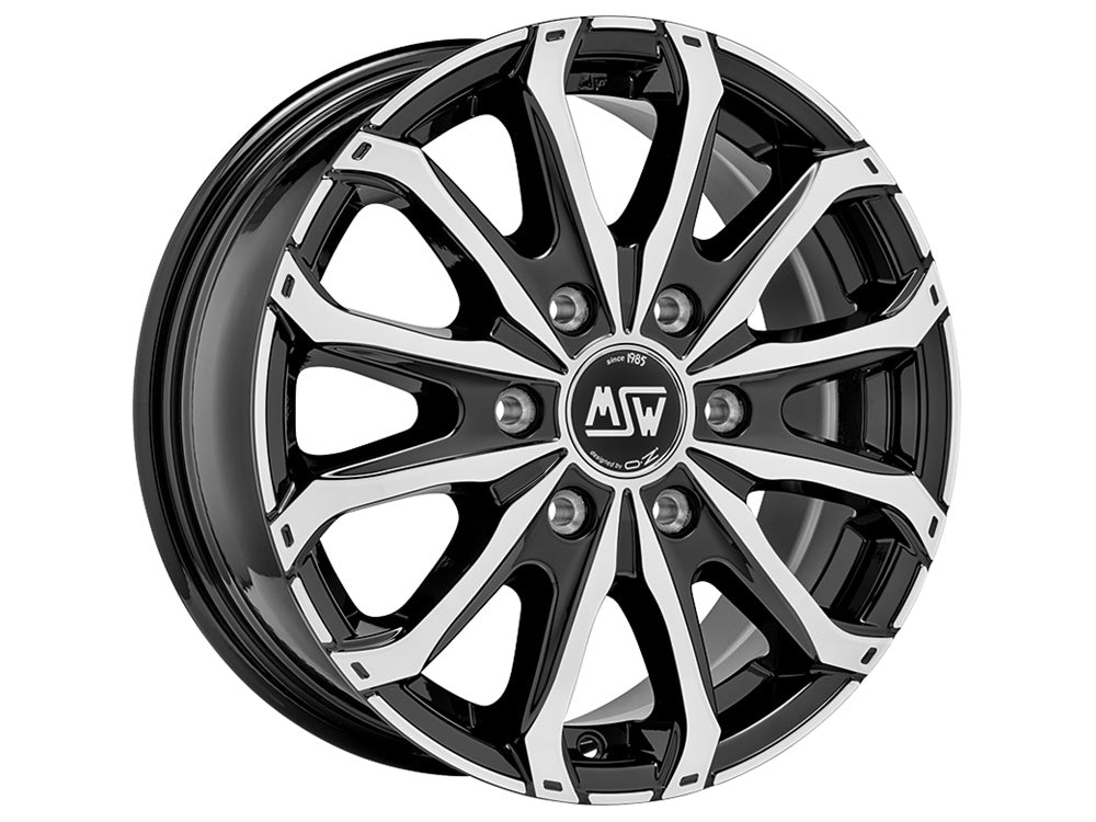 MSW 48 VAN 6 HOLES GLOSS BLACK FULL POLISHED 16x6.5 +50 6x120mm 0mm