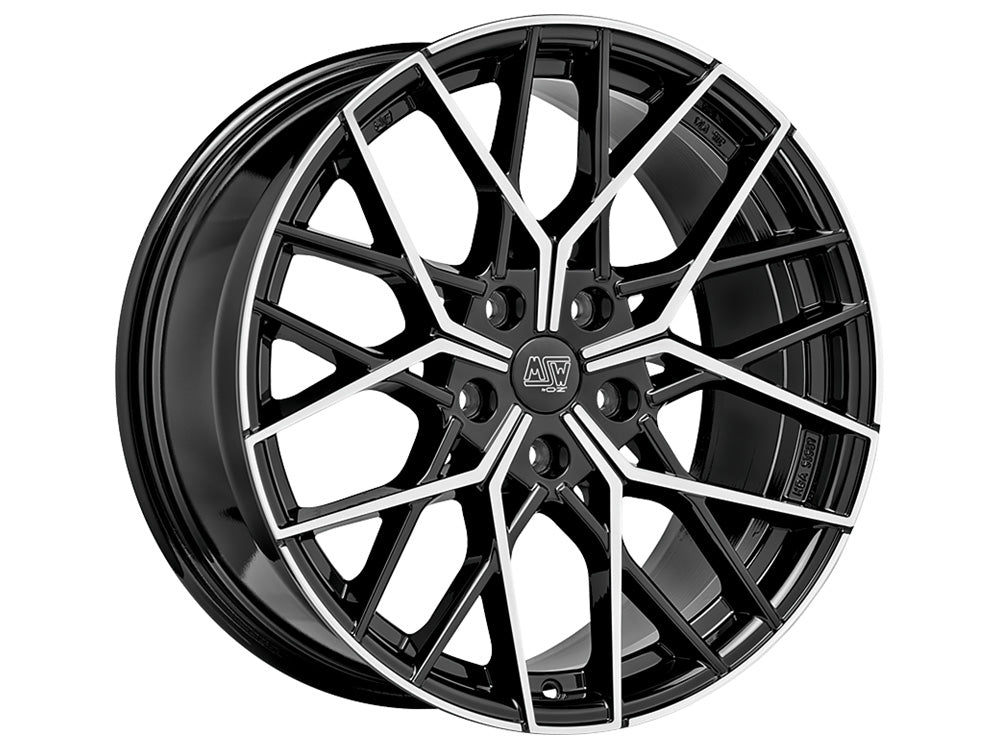MSW 74 GLOSS BLACK FULL POLISHED 20x8.5 +35 5x112mm 73mm