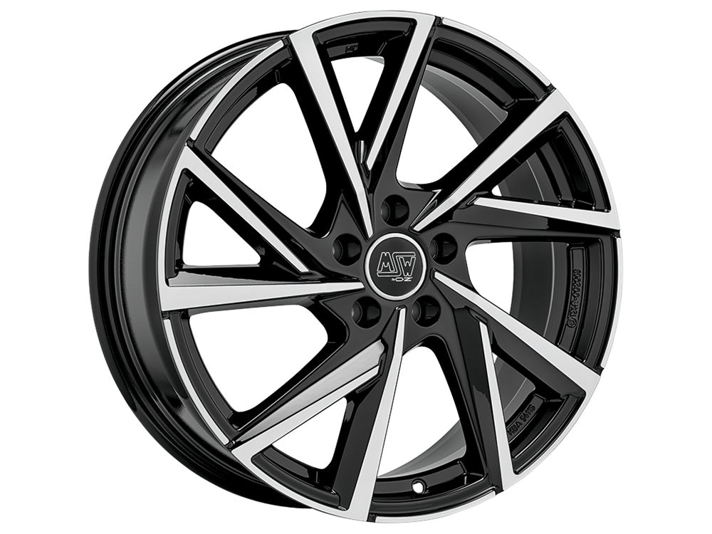 MSW 80-5 GLOSS BLACK FULL POLISHED 18x7.5 +44 5x112mm 0mm - Wheelwiz