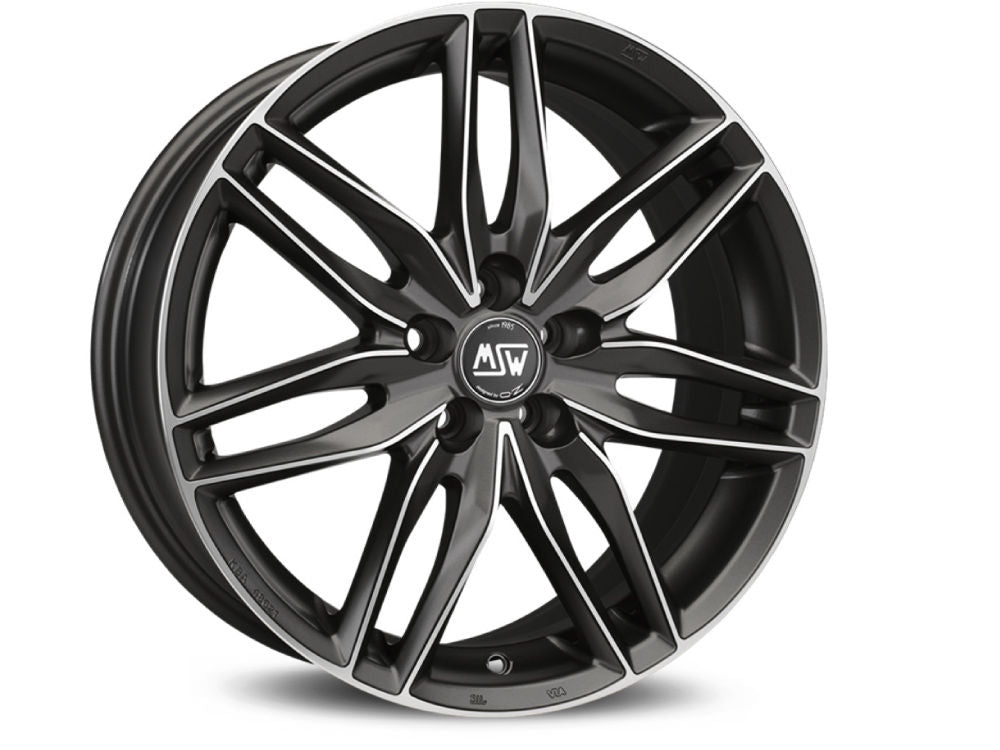 MSW 24 Matt Gunmetal Full Polished 16x7 CUSTOM 4x100mm - WheelWiz
