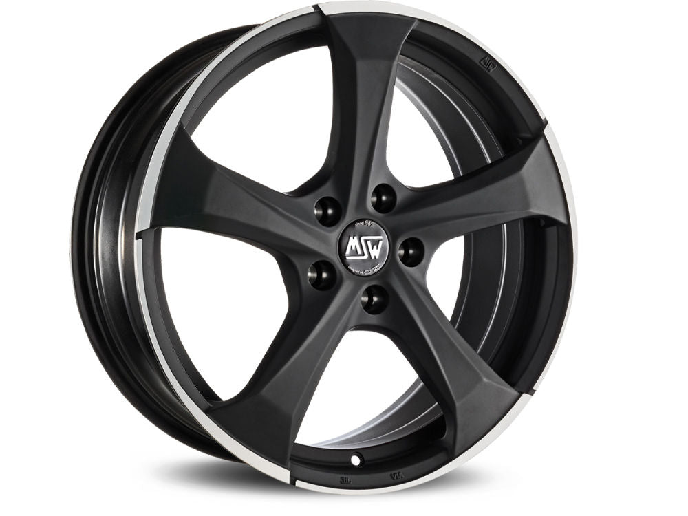 MSW 47 Matt Dark Titanium Full Polished 19x8 CUSTOM 5x114.3mm - WheelWiz