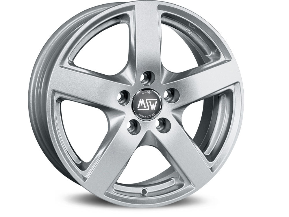 MSW 55 Full Silver 17x7.5 CUSTOM 5x120mm - WheelWiz