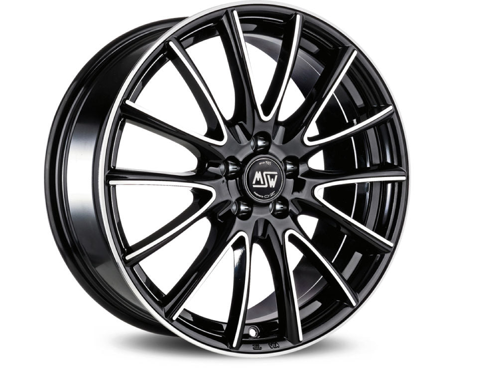 MSW 86 Black Full Polished 17x7.5 CUSTOM 5x110mm - WheelWiz