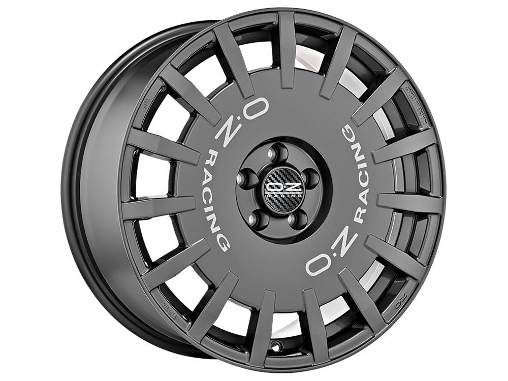 OZ Racing RALLY RACING Dark Graphite w/ Silver Lettering 17x7 CUSTOM 4x108mm - WheelWiz