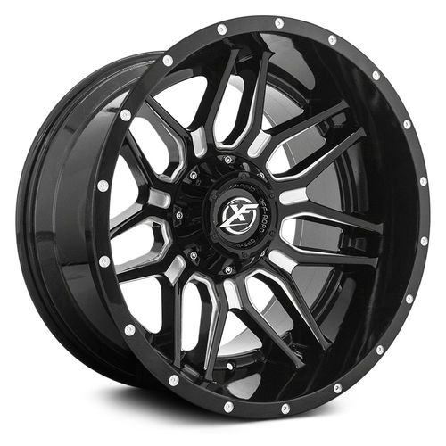 XF Off-Road XF-222 Gloss Black Milled 20x9 +12 8x165.1|8x170mm 125.2mm