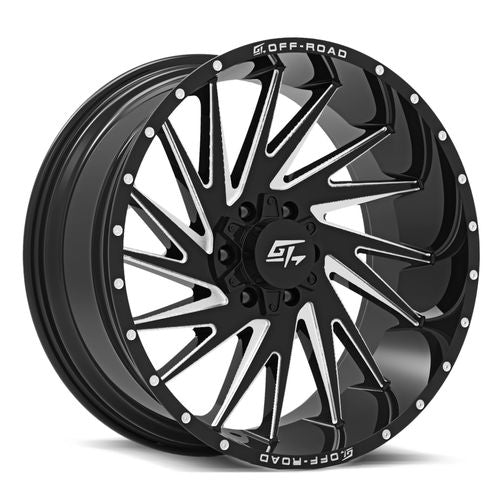 GT Off-Road Tomahawk Gloss Black Milled Gloss Black Milled 22x12 -44 5x127|5x139.7mm 78.1mm