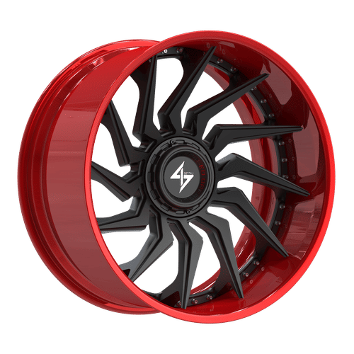 Sentali BFX4 Red Lip / Matte Black Centre 22x10 -24 8x165.1|8x170mm 125.2mm