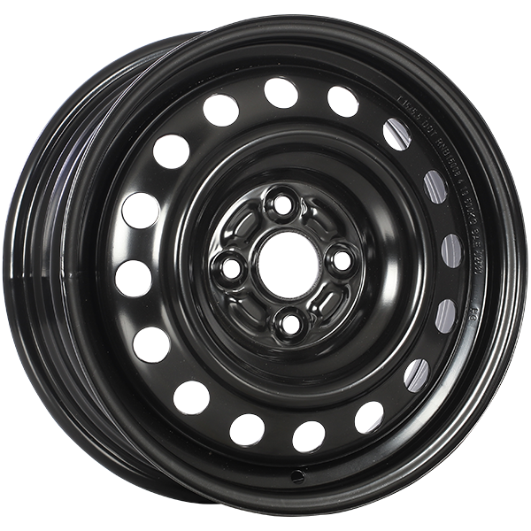 Steel STEEL WHEEL Black E-Coating 16x6 +36 4x108mm 63.4mm - WheelWiz