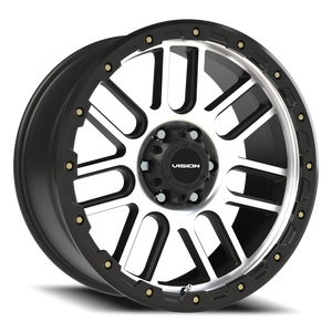 Vision Wheel 111 Matte Black Machined Face 20x9 +12 6x139.7mm 78.1mm - Wheelwiz