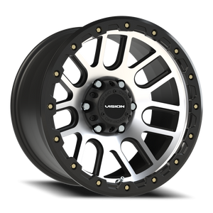 Vision Wheel 111 Matte Black Machined Face 17x9 -12 6x139.7mm 106.2mm - Wheelwiz
