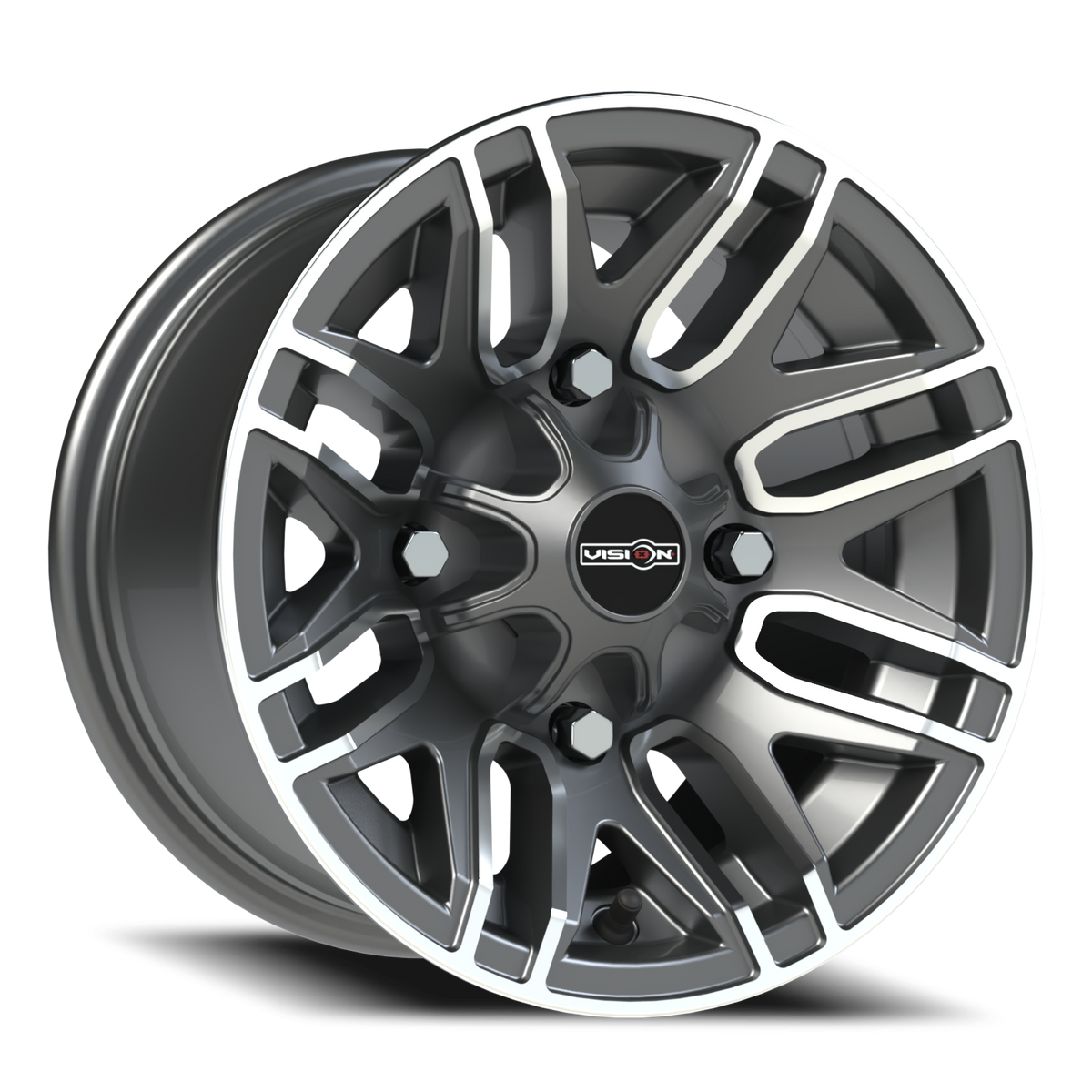 Vision Wheel 112 Gunmetal Machined Face 12x7 +3 4x136mm 110.5mm - Wheelwiz