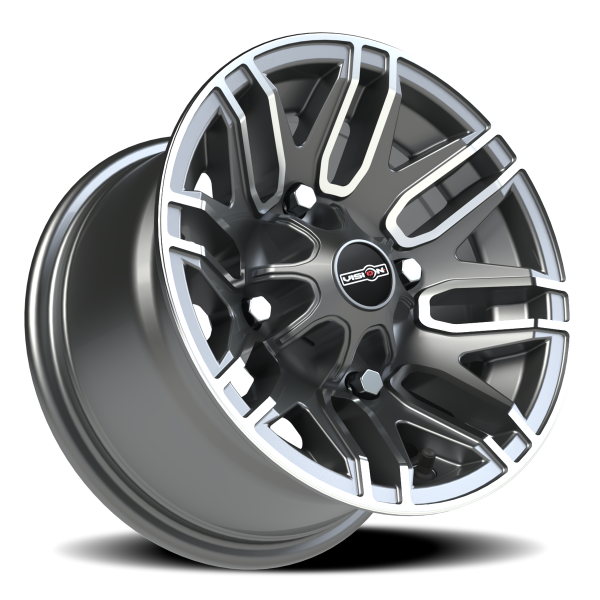 Vision Wheel 112 Gunmetal Machined Face 12x7 +3 4x136mm 110.5mm - Wheelwiz