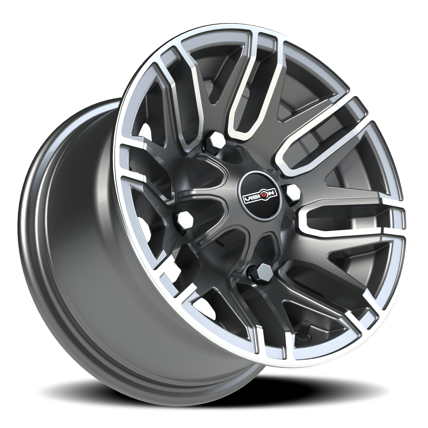 Vision Wheel 112 Gunmetal Machined Face 12x7 +3 4x136mm 110.5mm - Wheelwiz