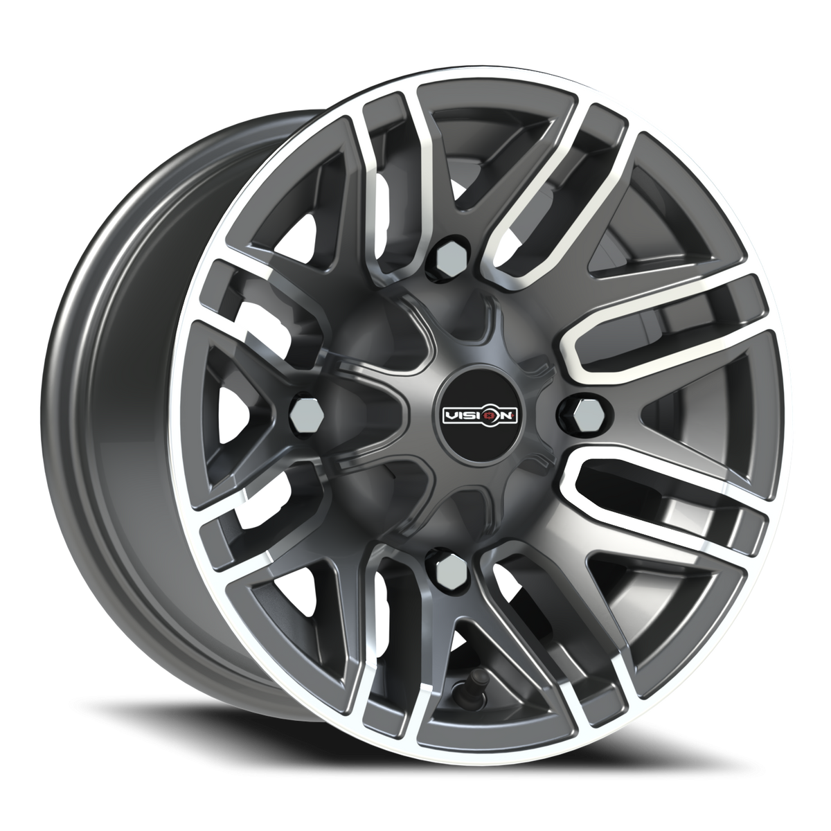 Vision Wheel 112 Gunmetal Machined Face 12x7 +3 4x156mm 131.1mm - Wheelwiz