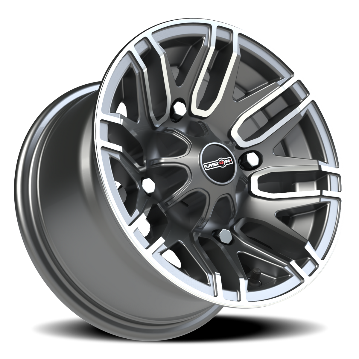 Vision Wheel 112 Gunmetal Machined Face 12x7 +3 4x156mm 131.1mm - Wheelwiz