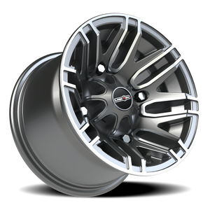Vision Wheel 112 Gunmetal Machined Face 12x8 -10 4x156mm 131.1mm - Wheelwiz