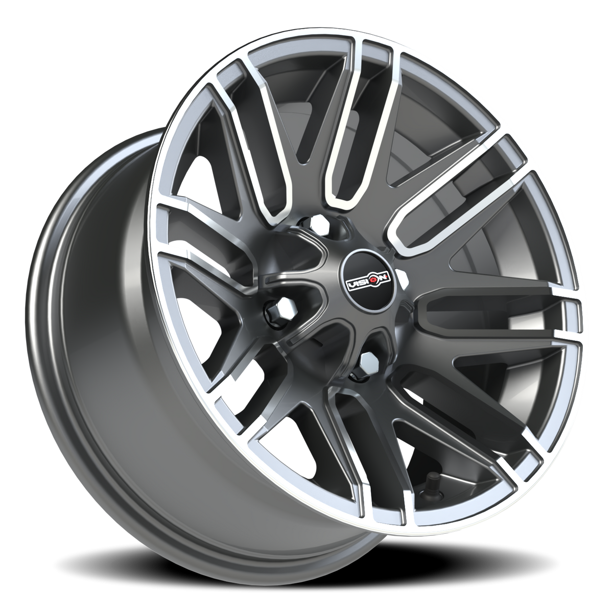 Vision Wheel 112 Gunmetal Machined Face 14x7 +3 4x110mm 86mm - Wheelwiz