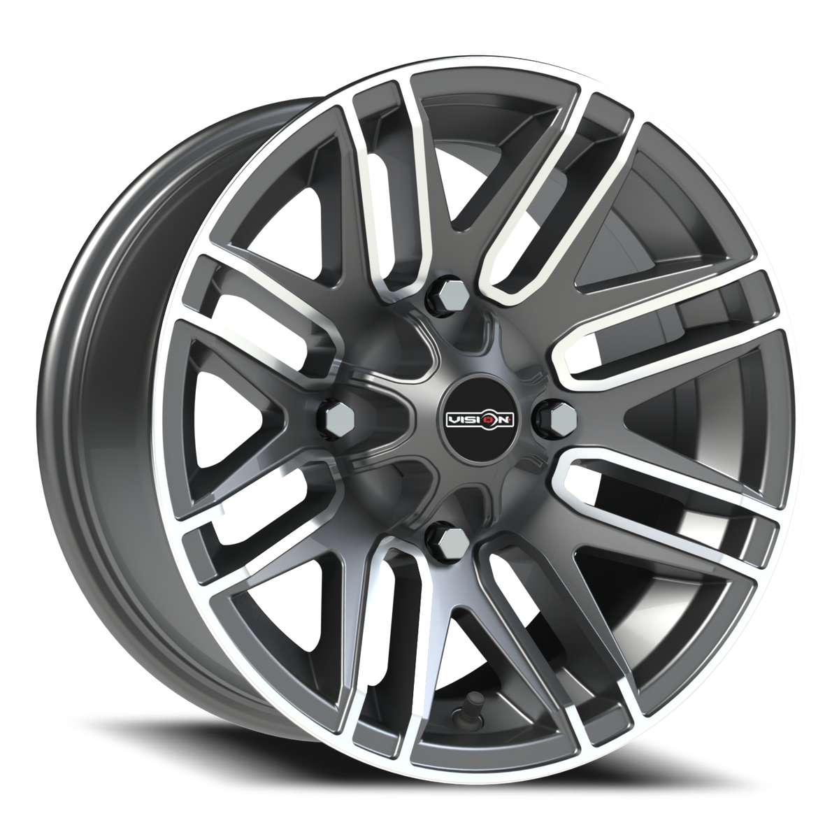Vision Wheel 112 Gunmetal Machined Face 14x7 +3 4x136mm 110.5mm - Wheelwiz