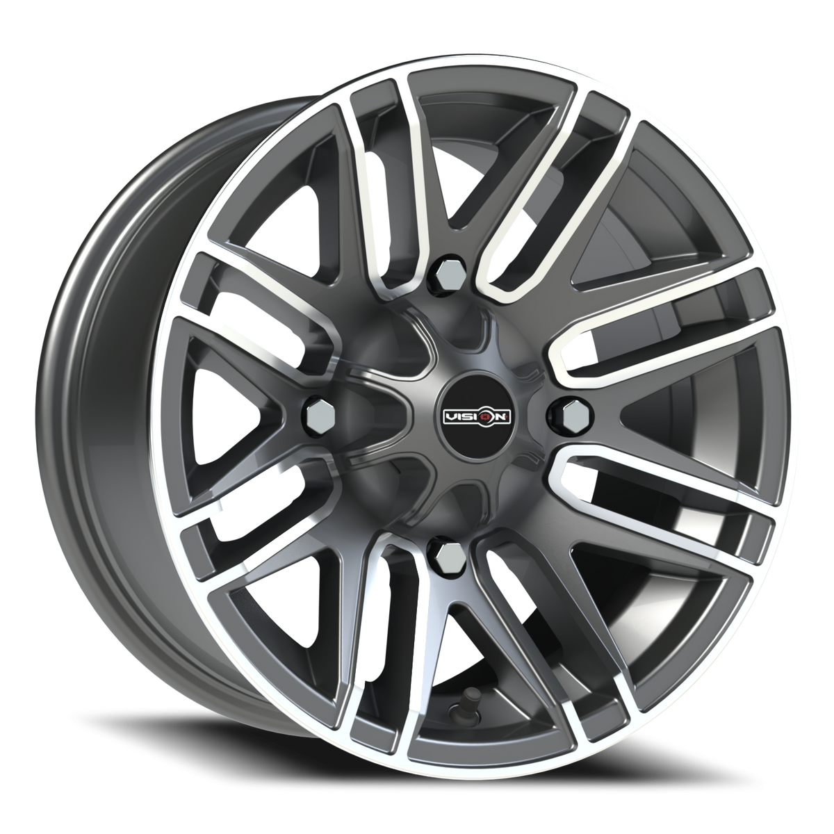 Vision Wheel 112 Gunmetal Machined Face 14x7 +3 4x156mm 131.1mm - Wheelwiz