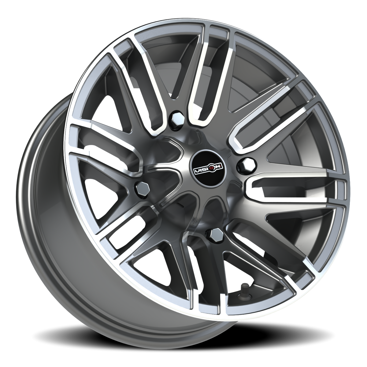 Vision Wheel 112 Gunmetal Machined Face 14x7 +3 4x156mm 131.1mm - Wheelwiz
