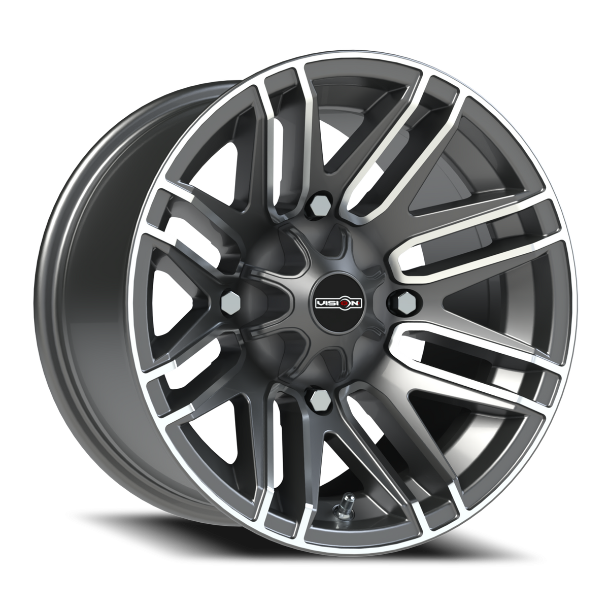 Vision Wheel 112 Gunmetal Machined Face 14x8 -10 4x136mm 110.5mm - Wheelwiz