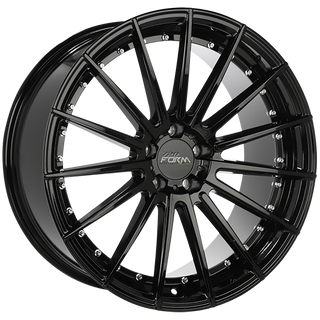 720Form RF3-V Gloss Black - Chrome Inserts 20x9 +40 5x108mm 63.4mm