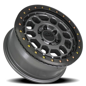 Reika R35 Satin Gunmetal W/ Black E-Coated Ring 17x8 +30 6x130mm 84.1mm