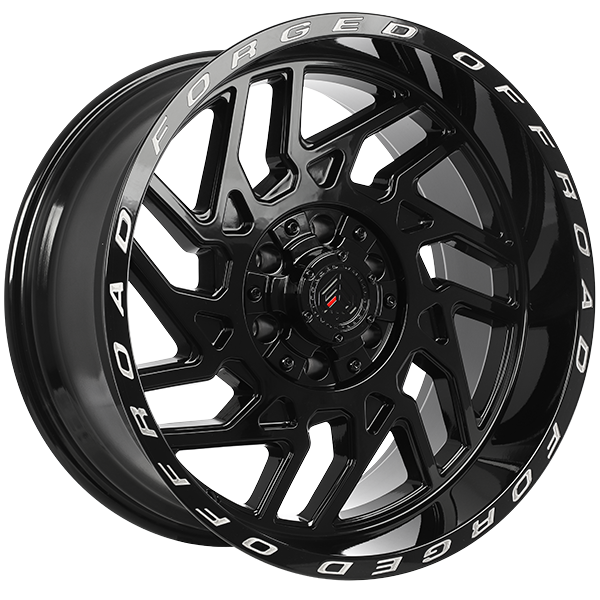 Forged Offroad XR103 Gloss Black - Milled Lip 20x12 -44 5x127|5x139.7mm 77.8mm