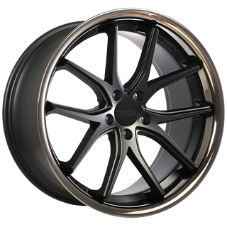 720Form VANQUISH Satin Black - Black Stainless Lip 19x8.5 +35 5x120mm 72.6mm